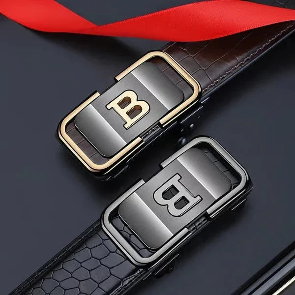 Men's Premium Leather Automatic Buckle Belt | Buy 1 Get 1 Free | Black & Brown | @ Just Rs. 599