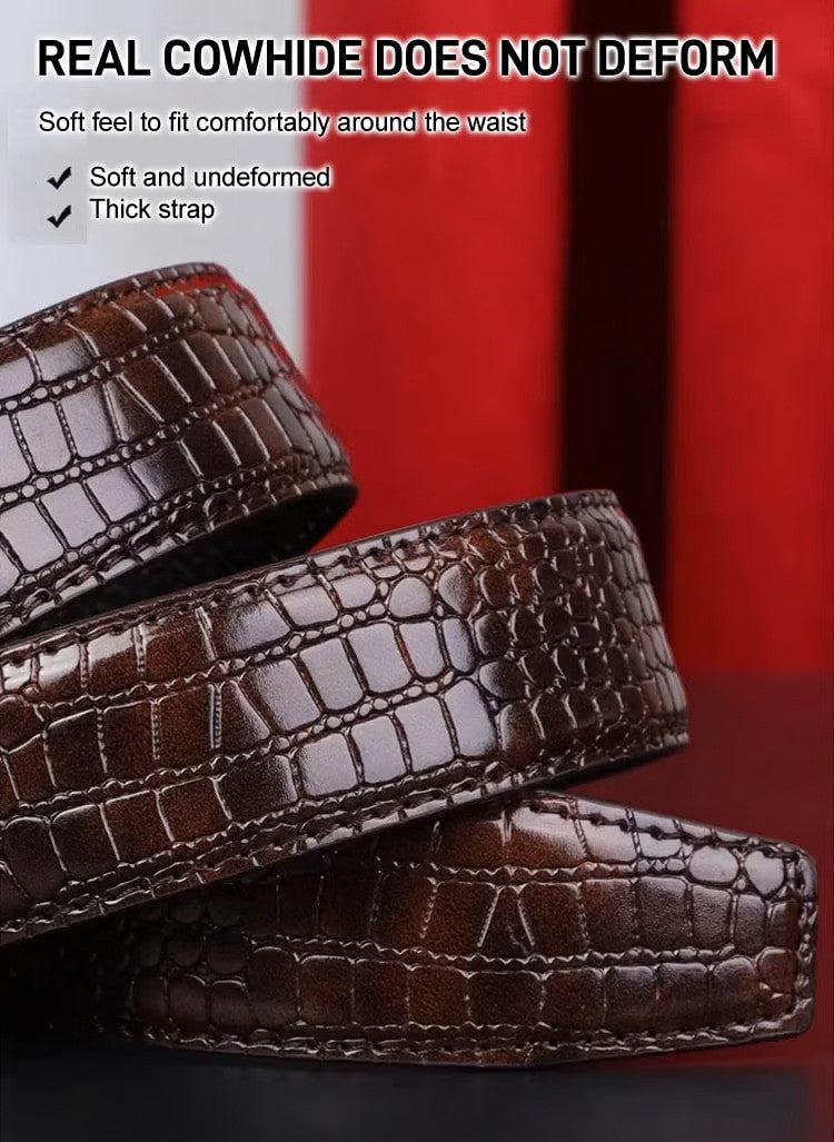 Men's Premium Leather Automatic Buckle Belt | Buy 1 Get 1 Free | Black & Brown | @ Just Rs. 599