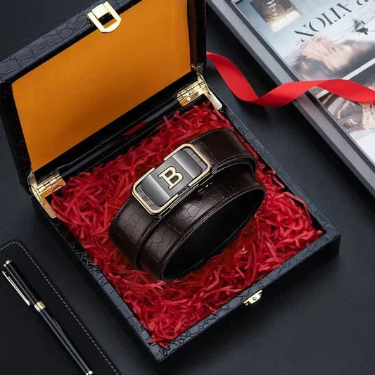 Men's Premium Leather Automatic Buckle Belt | Buy 1 Get 1 Free | Black & Brown | @ Just Rs. 599